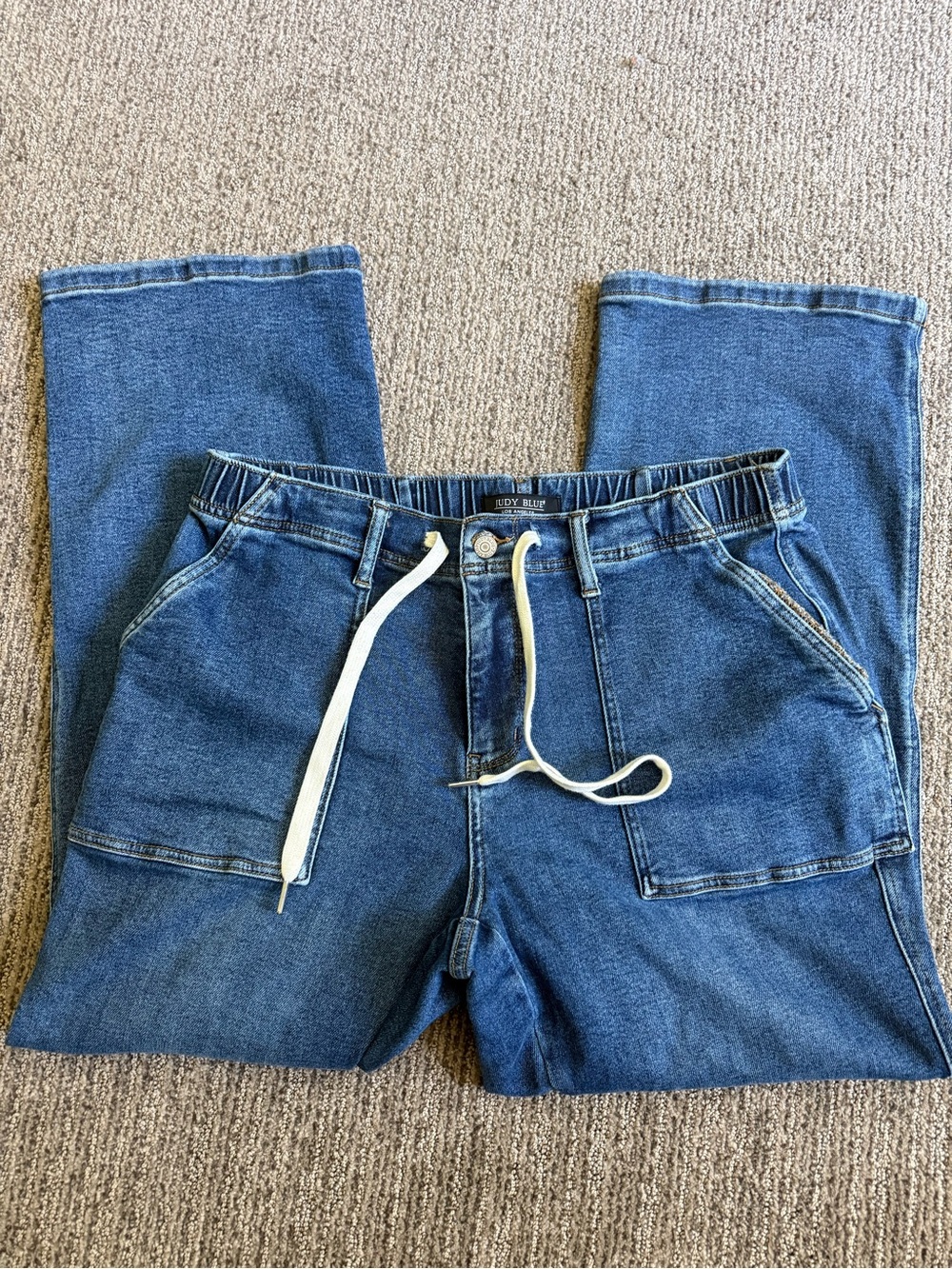 Judy Blue Relaxed Drawstring Denim Jeans wide leg Size 14W